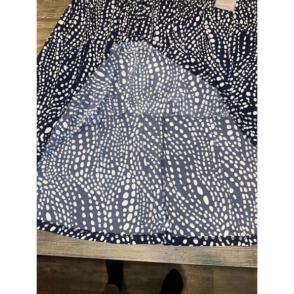 MAGGY LONDON Navy White Dot Print Cuff Sleeve Midi Dress. Size 16W. NWT. 7 - Picture 5 of 11